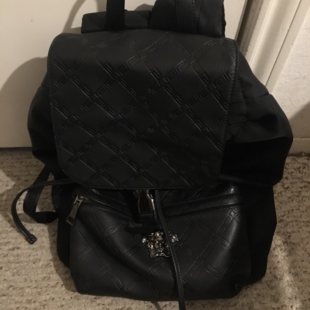 Versace Zaino Nylon + Vitello St. Greca Backpack